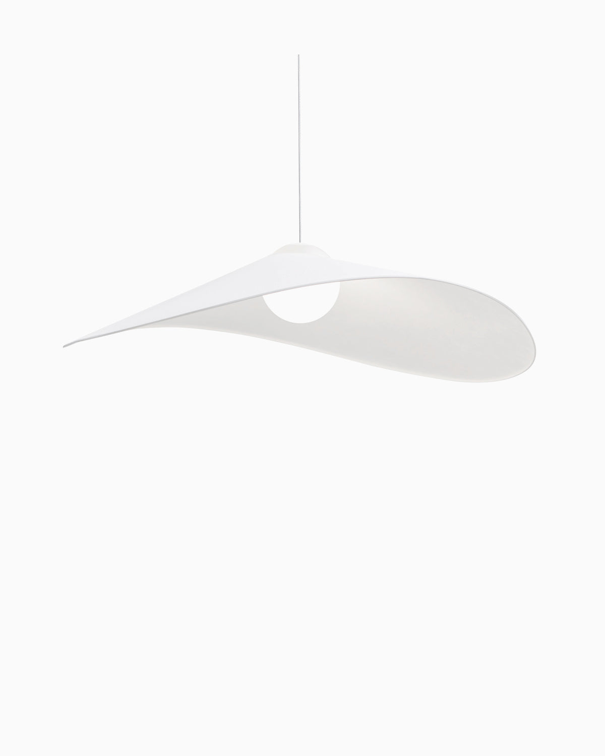 LOJA pendant lamp designed by Sebastian Herkner for Midgard, featuring its characteristic gently curved paper shade.