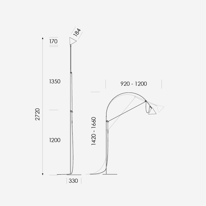 dimensions of AYNO floorlamp in L