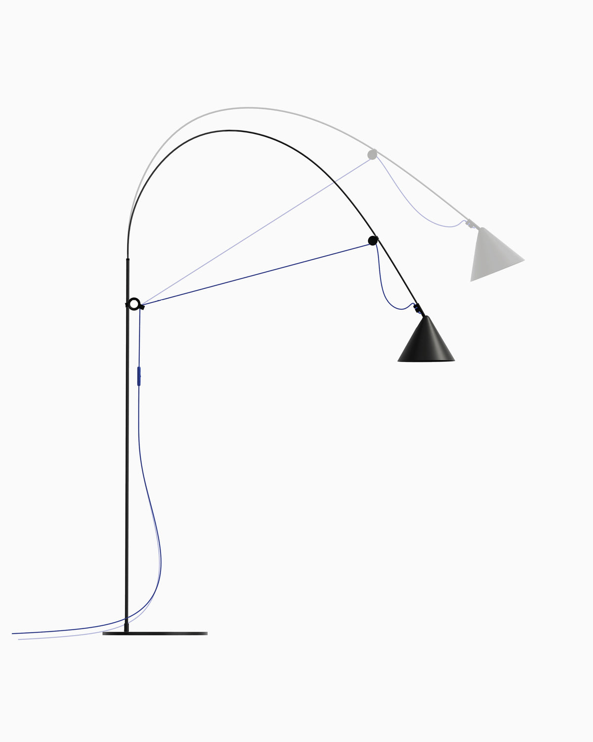 Side view of the Midgard AYNO L adjustable floor lamp in black