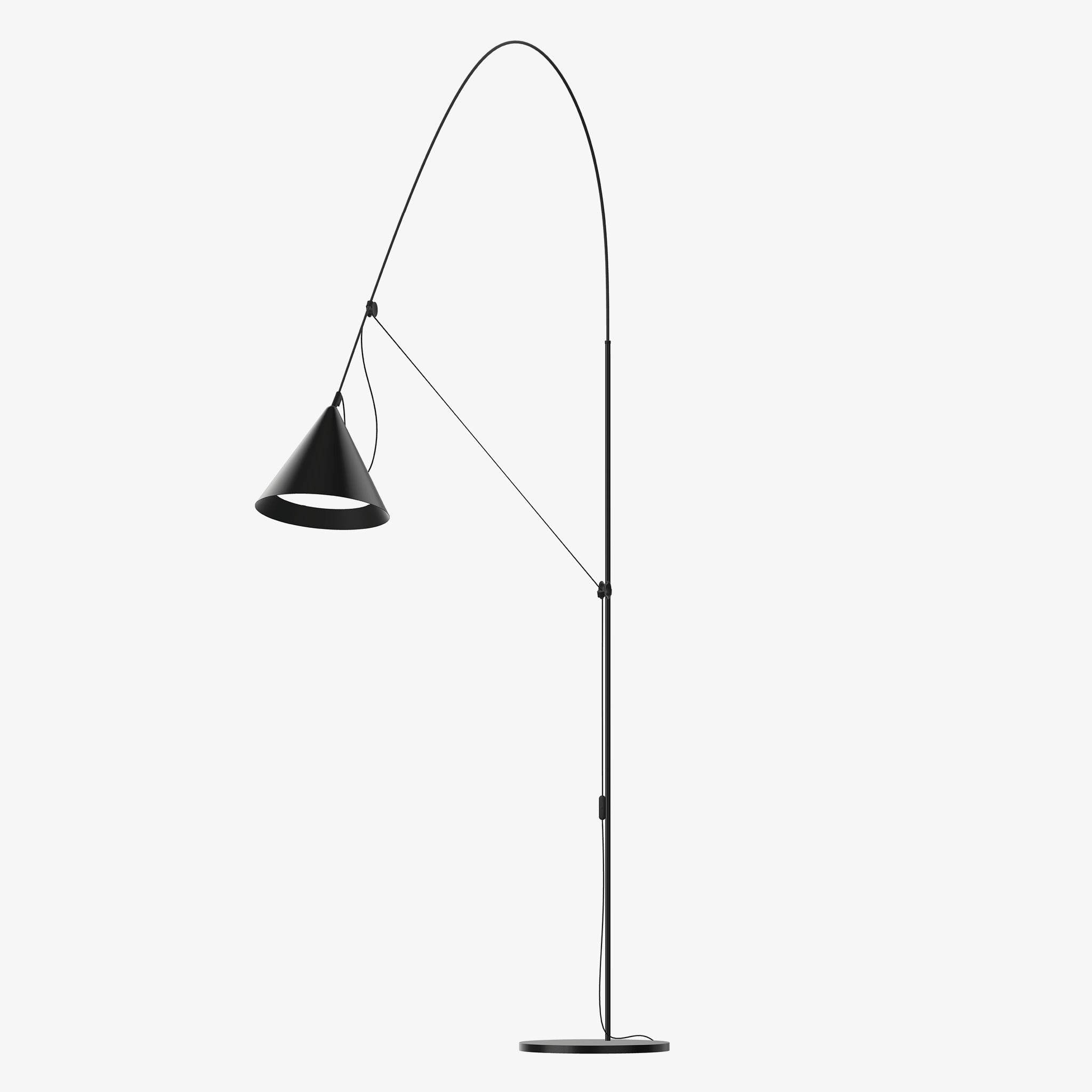 Ayno XL floor lamp by Midgard Licht in black finish, design from Diez Office