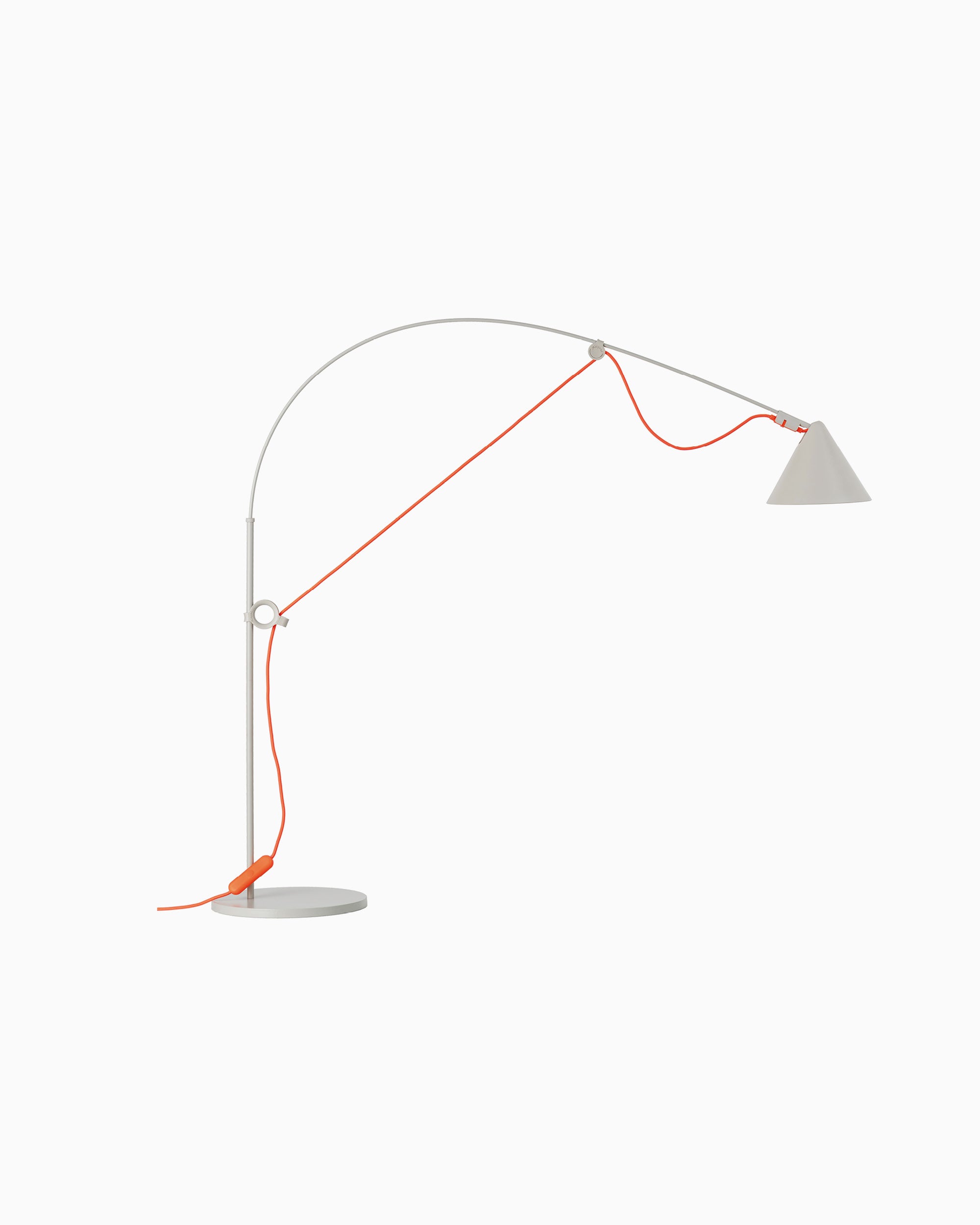 Midgard AYNO S adjustable table lamp in silk grey with neon orange textile cable