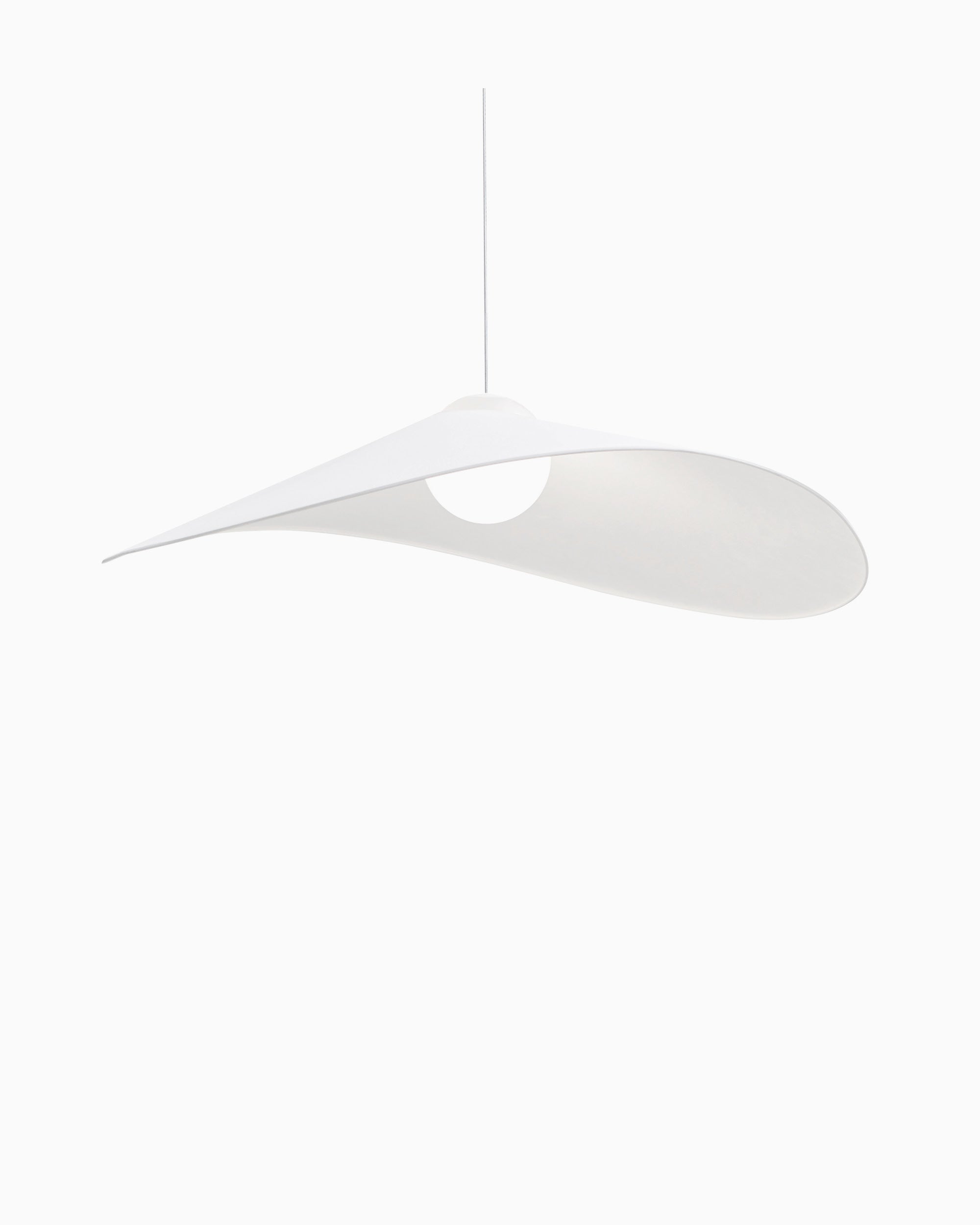 LOJA pendant lamp designed by Sebastian Herkner for Midgard, featuring its characteristic gently curved paper shade.