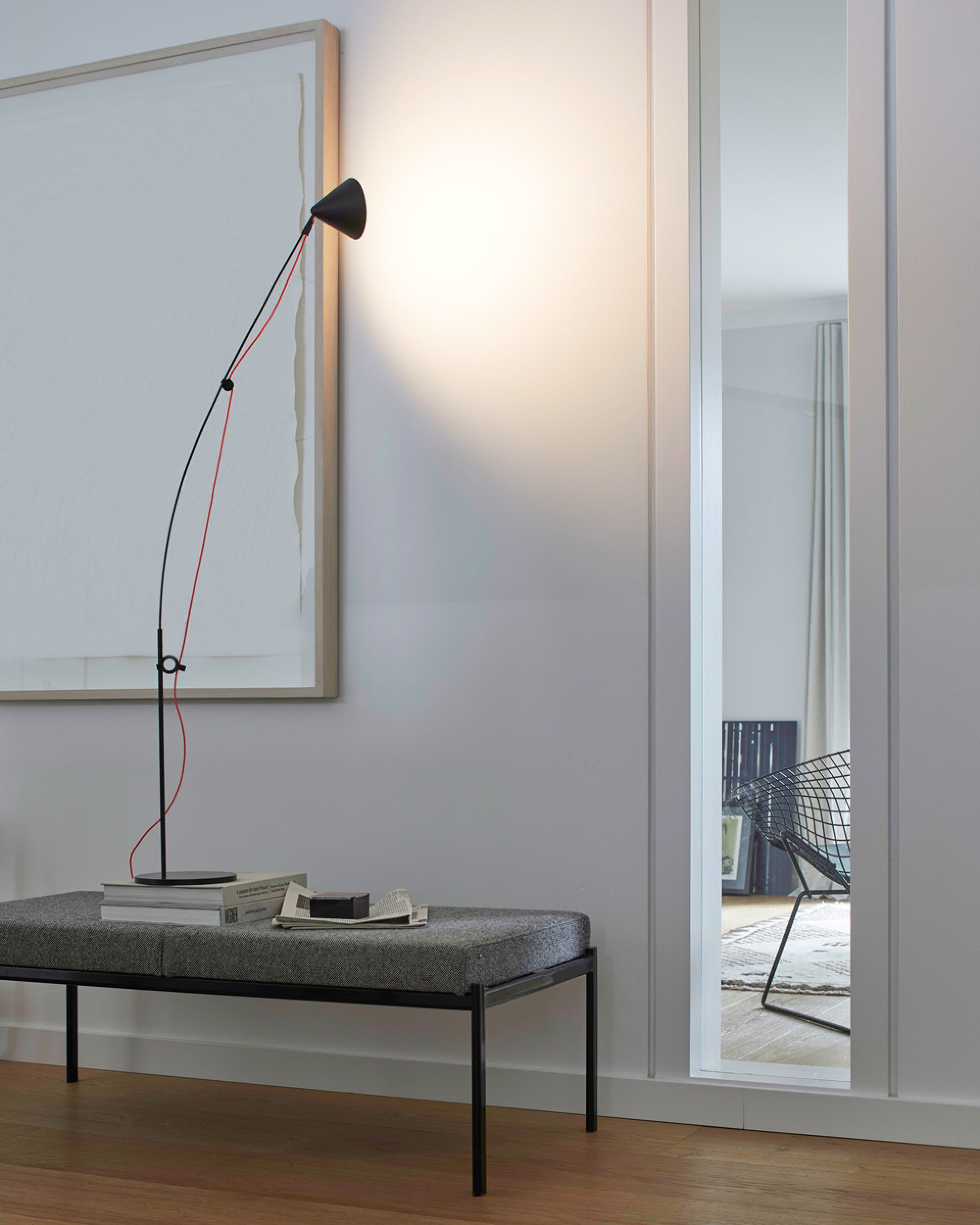 Midgard AYNO S adjustable table lamp in black in a modern interior