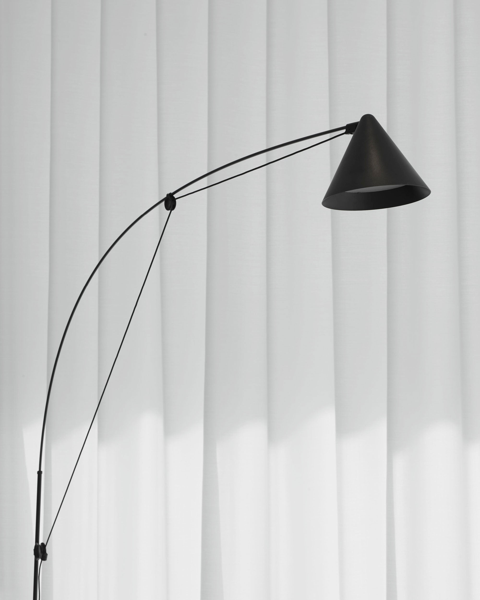 Midgard AYNO L adjustable floor lamp in black with directional lampshade