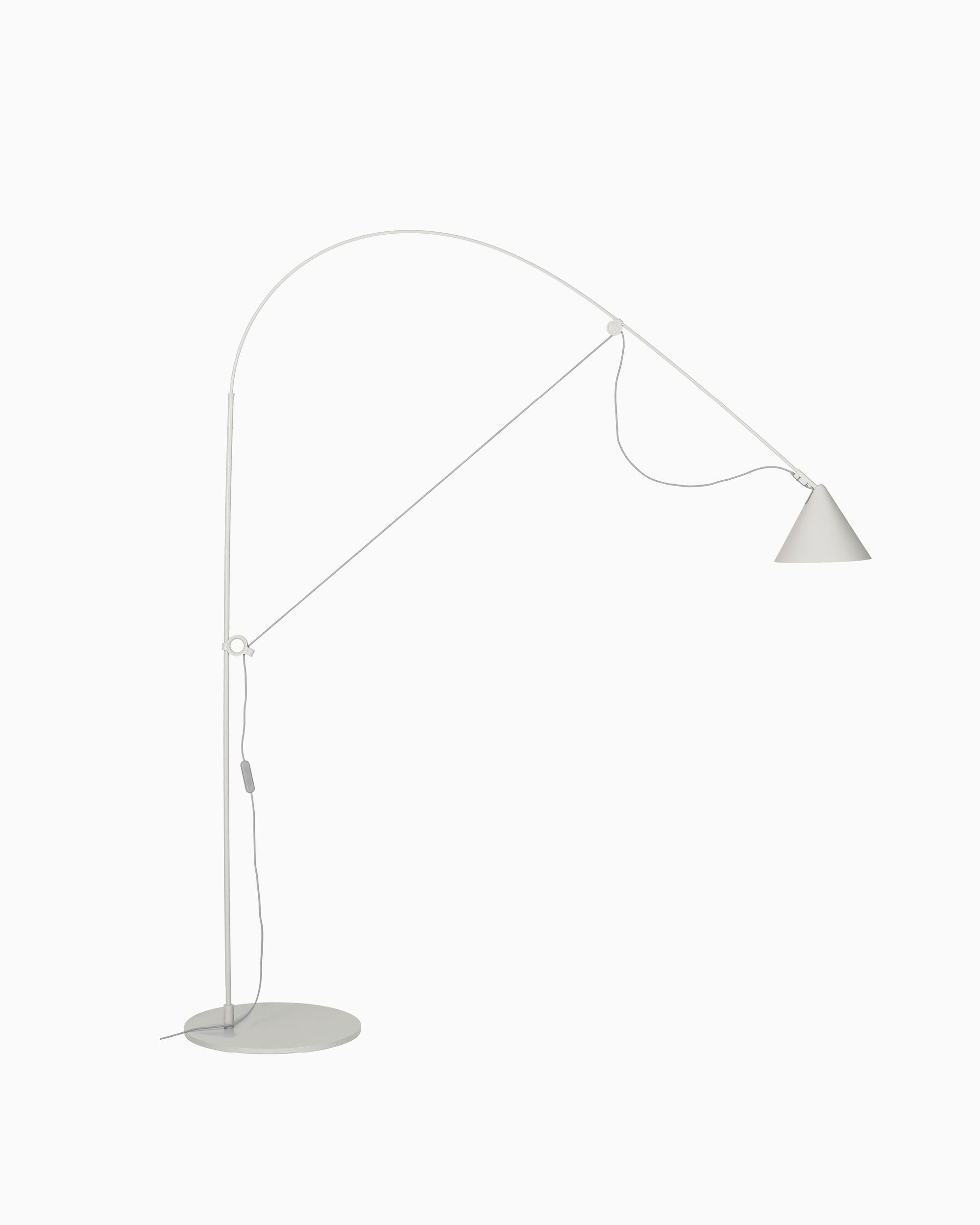 Midgard AYNO L adjustable floor lamp in silk grey designed by Stefan Diez