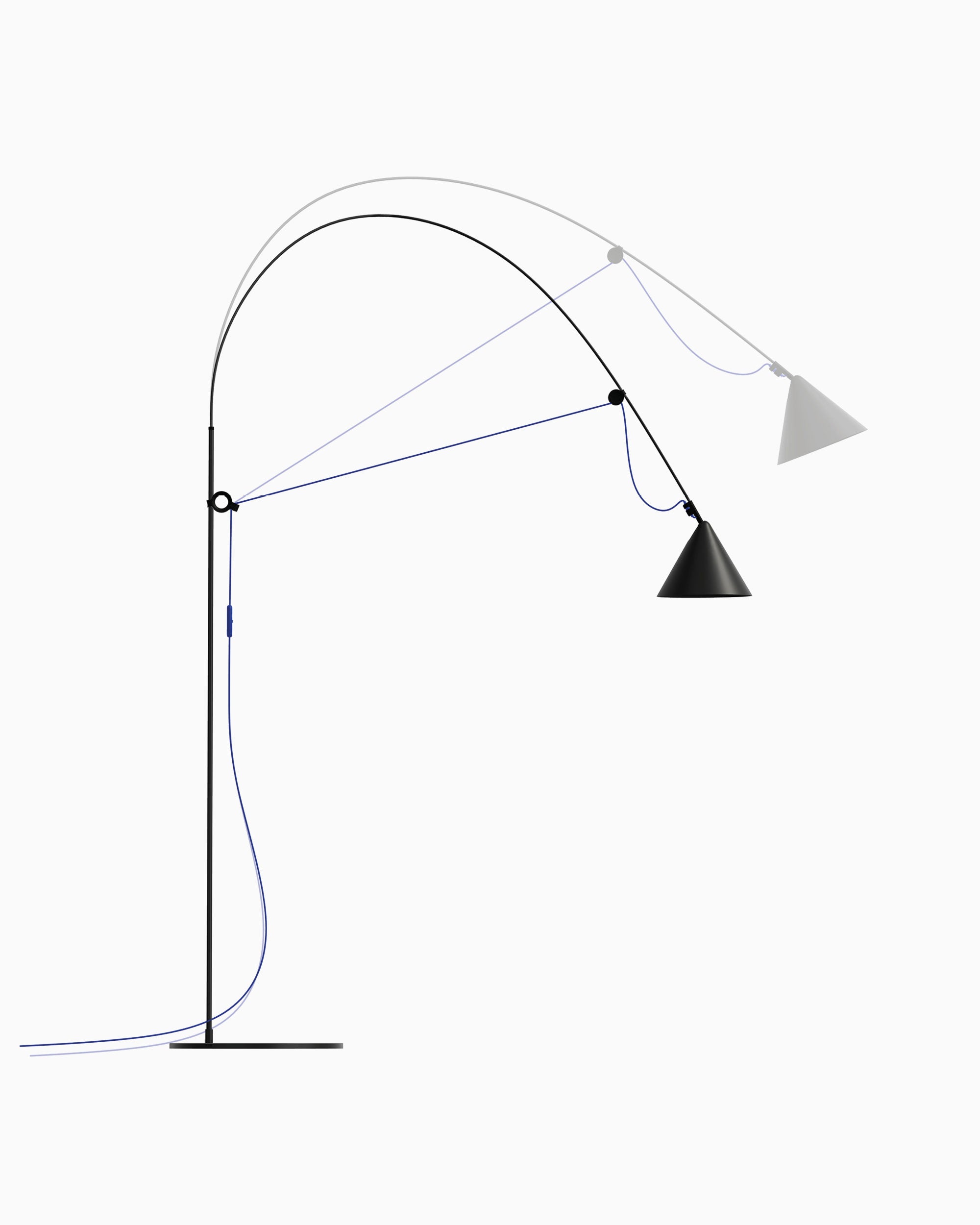Side view of the Midgard AYNO L adjustable floor lamp in black
