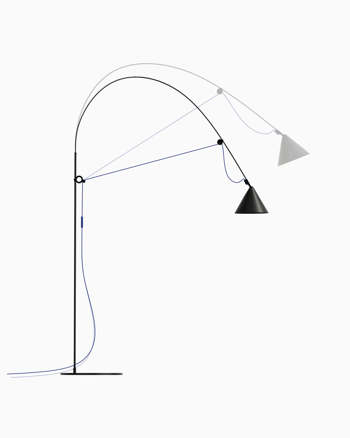Side view of the Midgard AYNO L adjustable floor lamp in black