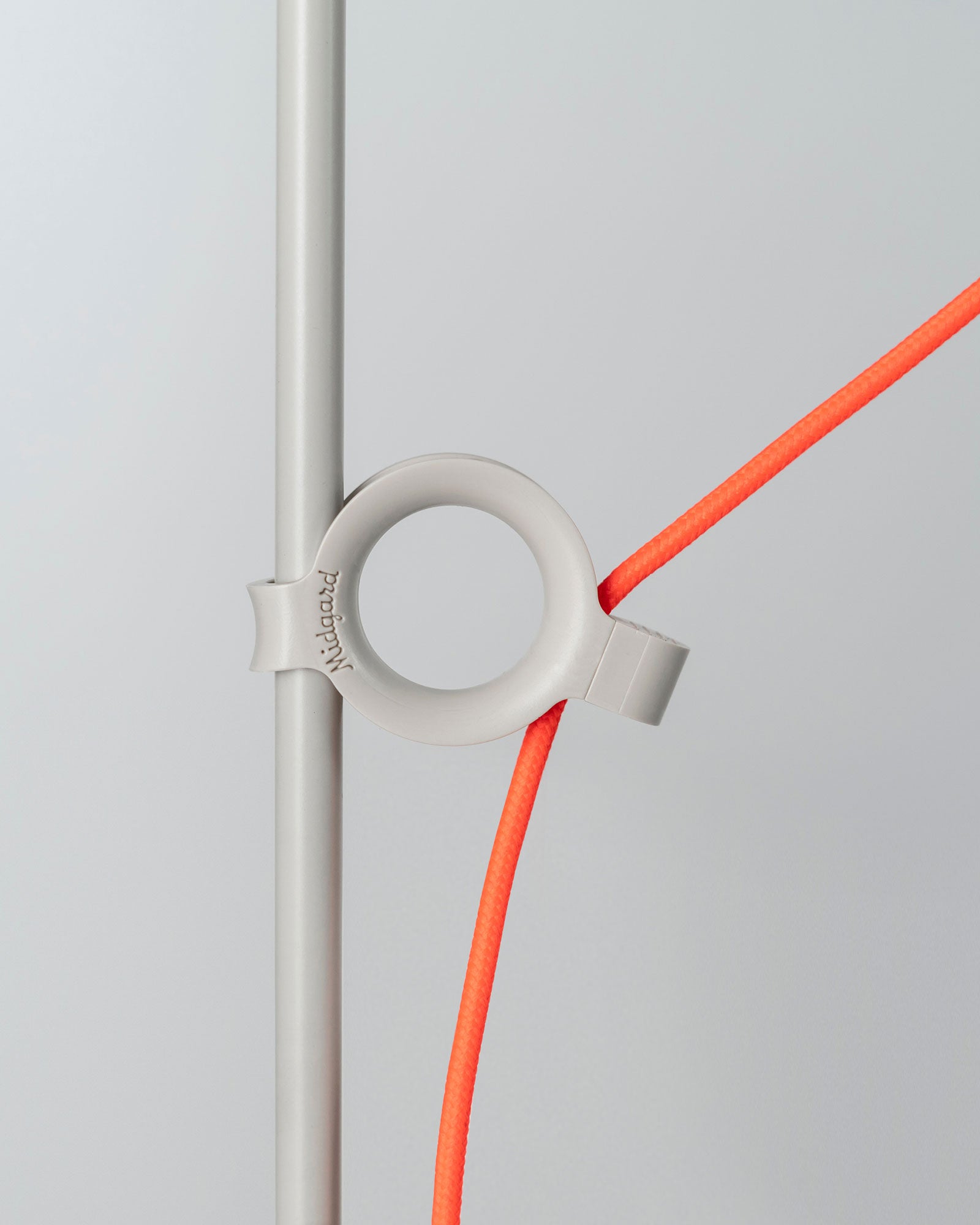 Midgard AYNO XL floor lamp silkgrey detail neon orange textile cable
