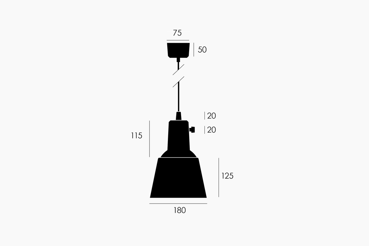 Dimension drawing of the Midgard K831 pendant lamp with measurements in millimetres